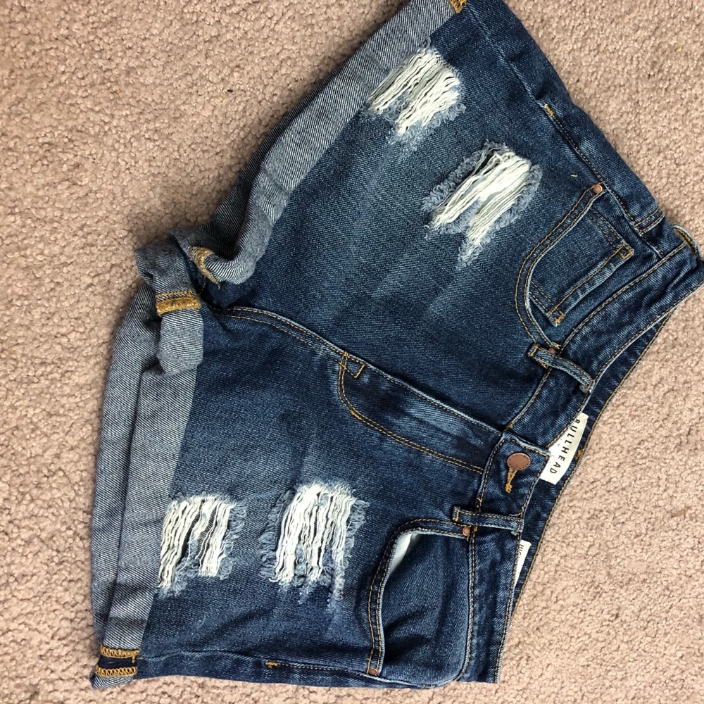 PacSun high waist denim cuffed shorts